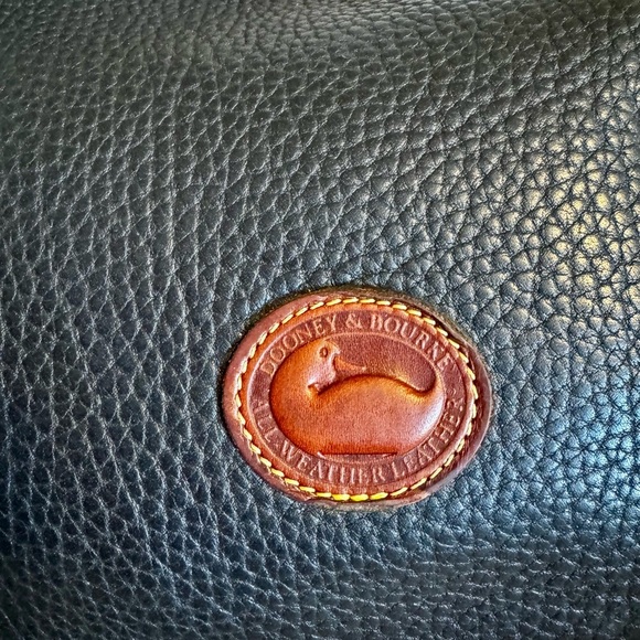 Dooney & Bourke Navy and Tan AWL Shoulder Bag - Picture 2 of 7